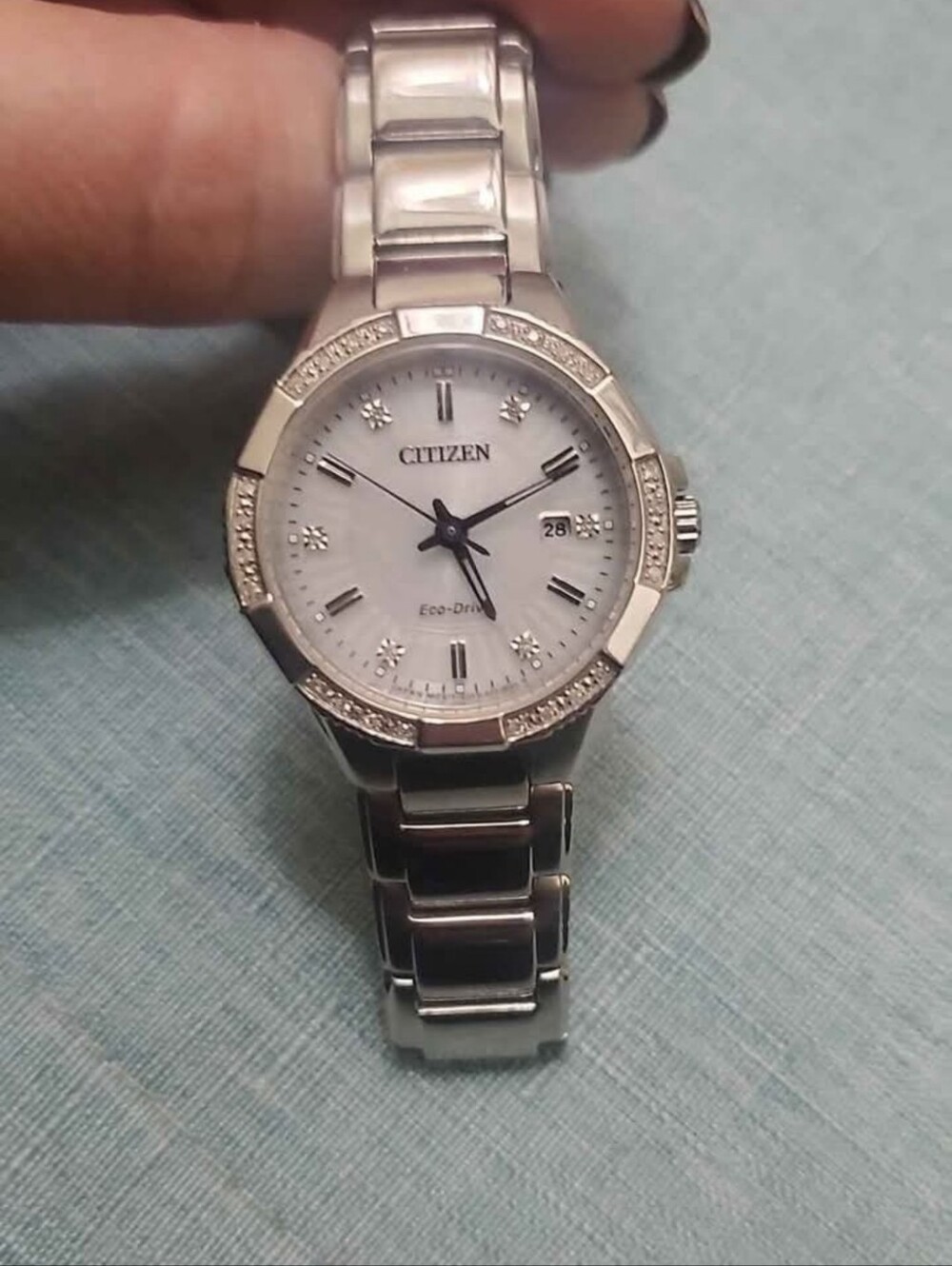 Citizen Silver-Tone Women's Eco-Drive Watch with Crystal Accents